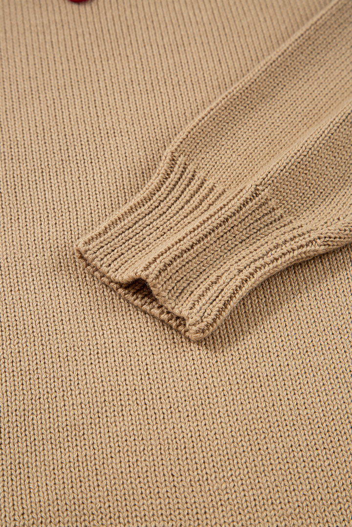 Smoke Gray Merry Colorful Dot Detail Christmas Dolman Sweater