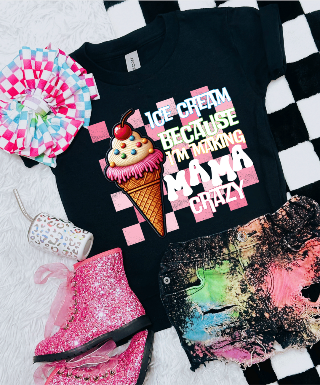 Ice Cream Because I'm Making Mama Crazy Toddler/Youth Tee - Awe Sweet Tees