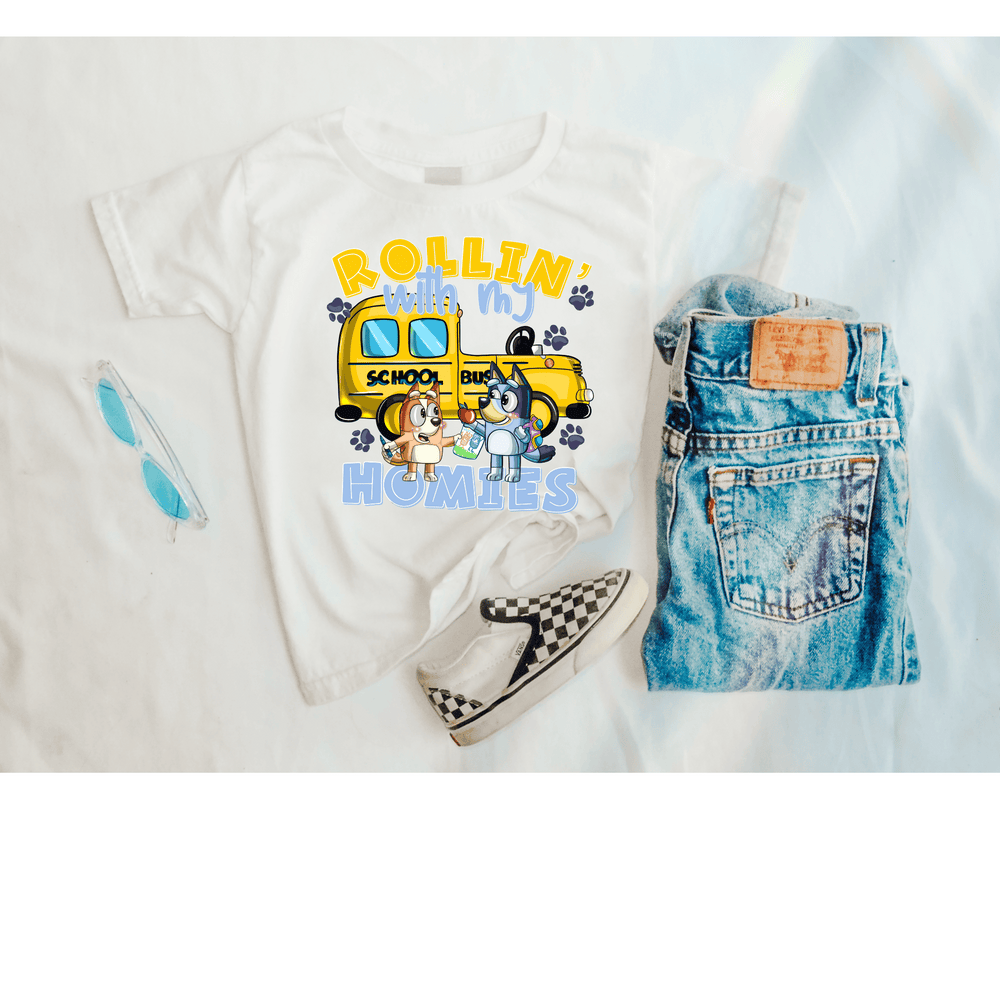 Rollin With My Homies Blue Dog Toddler Tee - Awe Sweet Tees