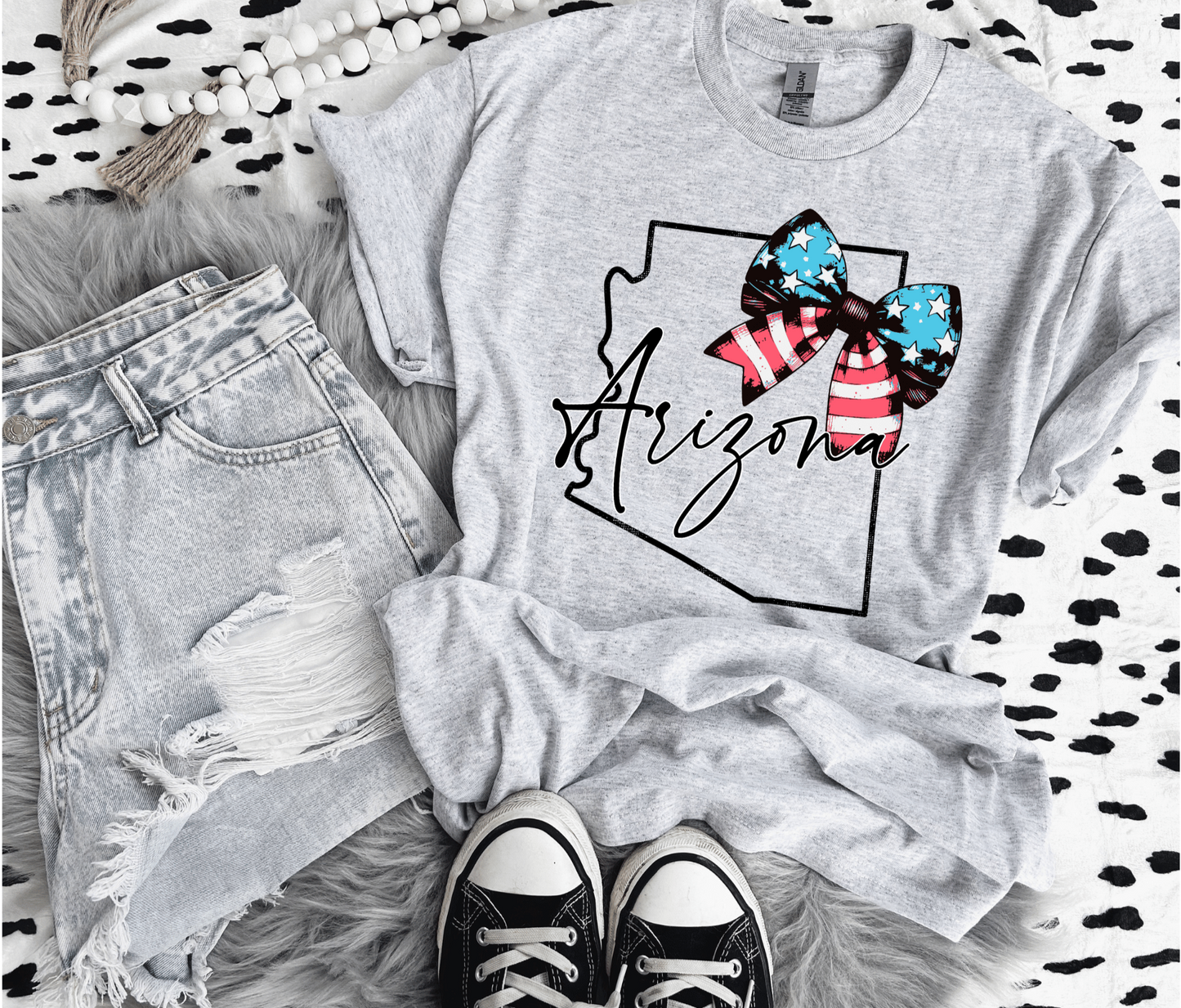 Arizona Patriotic Bow Tee - Awe Sweet Tees
