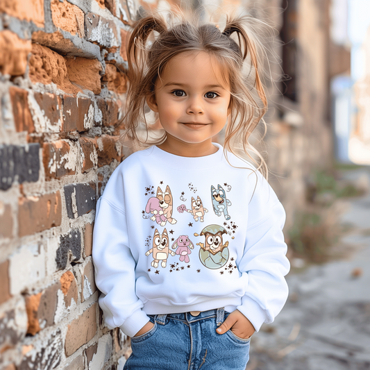 Blue Dog Sleepy-time Crewneck Toddler Sweater - Awe Sweet Tees