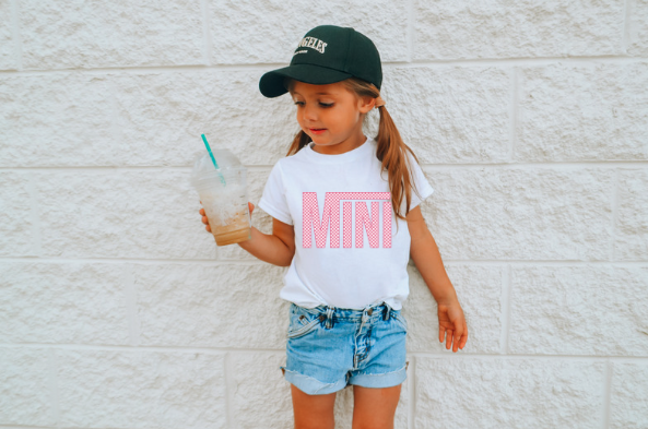 MINI Retro Checkered Toddler/Youth Tee Angela - Awe Sweet Tees