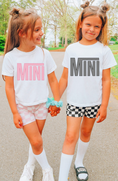 MINI Retro Checkered Toddler/Youth Tee Angela - Awe Sweet Tees