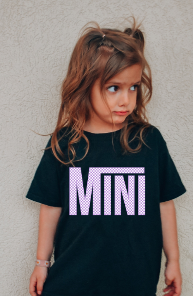 MINI Retro Checkered Toddler/Youth Tee Chelsey - Awe Sweet Tees