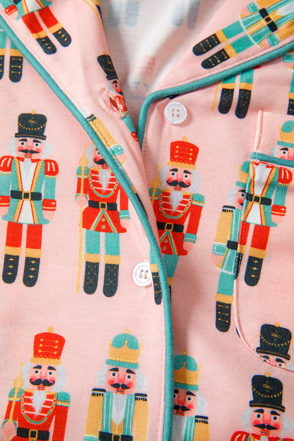 Pink Christmas Nutcracker Long Sleeve Shirt Shorts Pajama Set