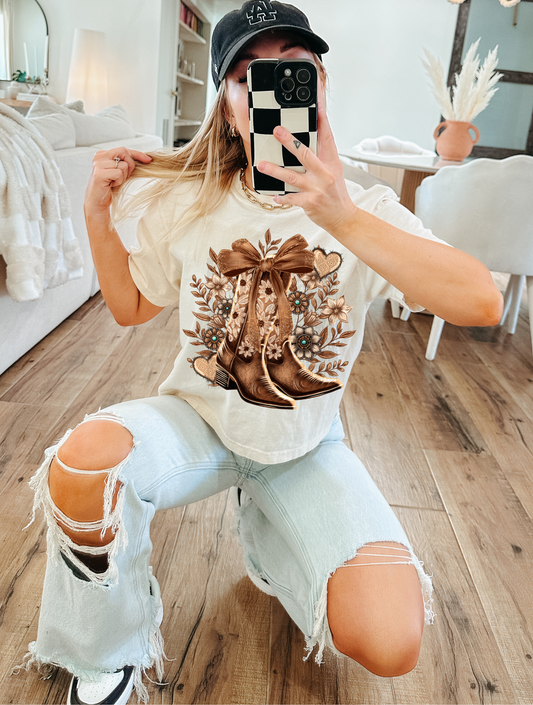 Boots Are Made For Turquoise Tee - Awe Sweet Tees